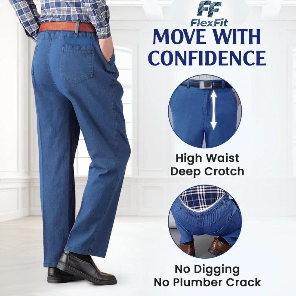 FlexFit - Flexible Waist Straight Fit Comfort Denim