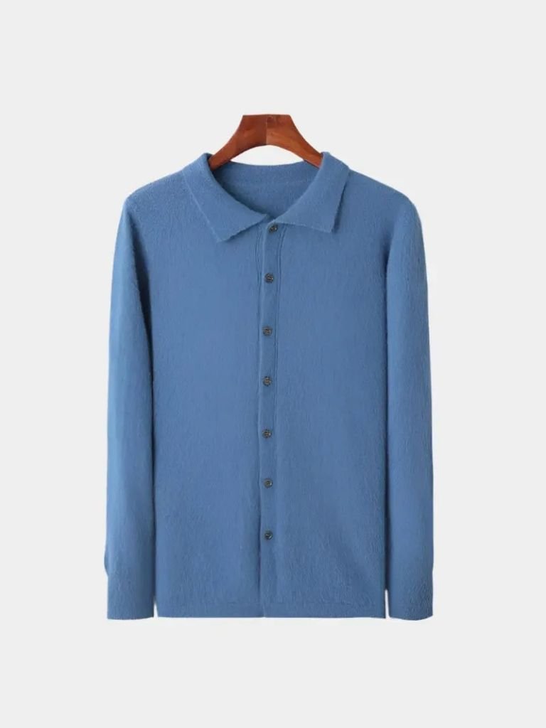 100% Cashmere Polo Cardigan - Vailor & Veil