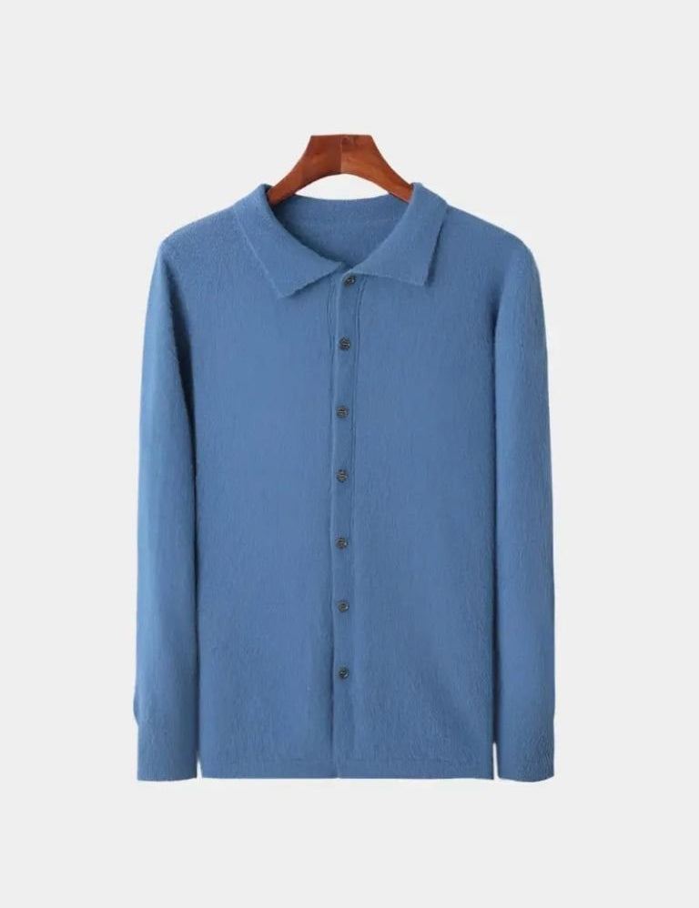 100% Cashmere Polo Cardigan - Vailor & Veil