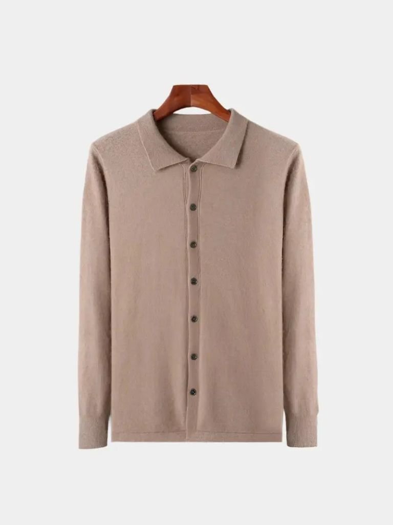 100% Cashmere Polo Cardigan - Vailor & Veil