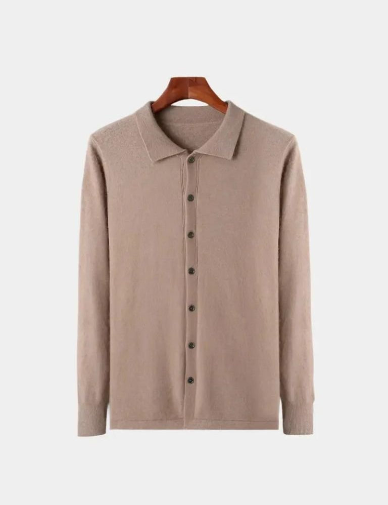 100% Cashmere Polo Cardigan - Vailor & Veil