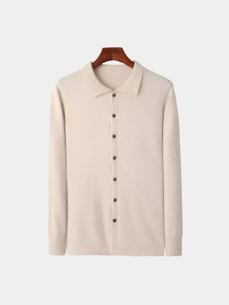 100% Cashmere Polo Cardigan - Vailor & Veil