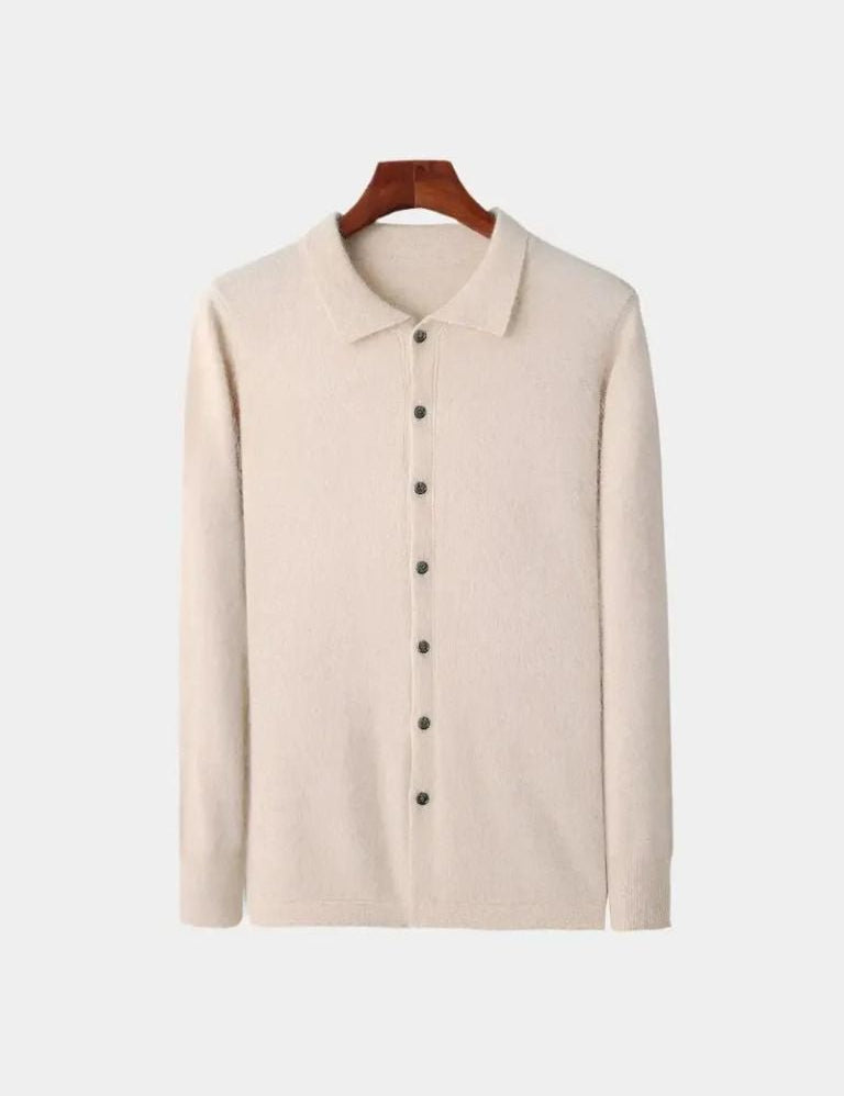 100% Cashmere Polo Cardigan - Vailor & Veil