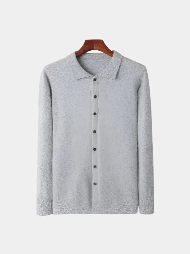 100% Cashmere Polo Cardigan - Vailor & Veil
