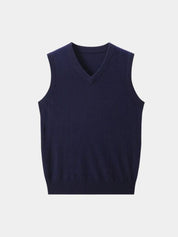 100% Cashmere V Neck Knit Vest - Vailor & Veil