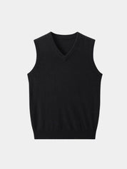 100% Cashmere V Neck Knit Vest - Vailor & Veil