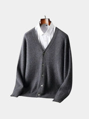 100% Merino Wool V Neck Knitwear Cardigan Sweater - Vailor & Veil