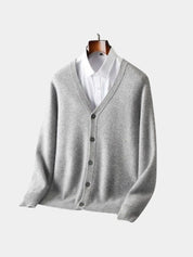 100% Merino Wool V Neck Knitwear Cardigan Sweater - Vailor & Veil