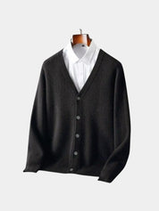 100% Merino Wool V Neck Knitwear Cardigan Sweater - Vailor & Veil
