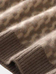 100% Wool Geometric Crew Neck Pullover Sweater - Vailor & Veil