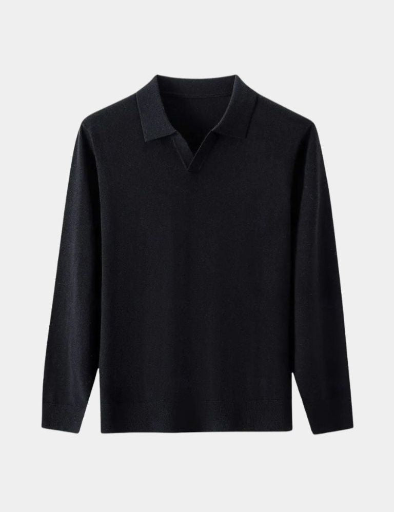 100% Wool Knit V Neck Turndown  Pullover Sweater - Vailor & Veil