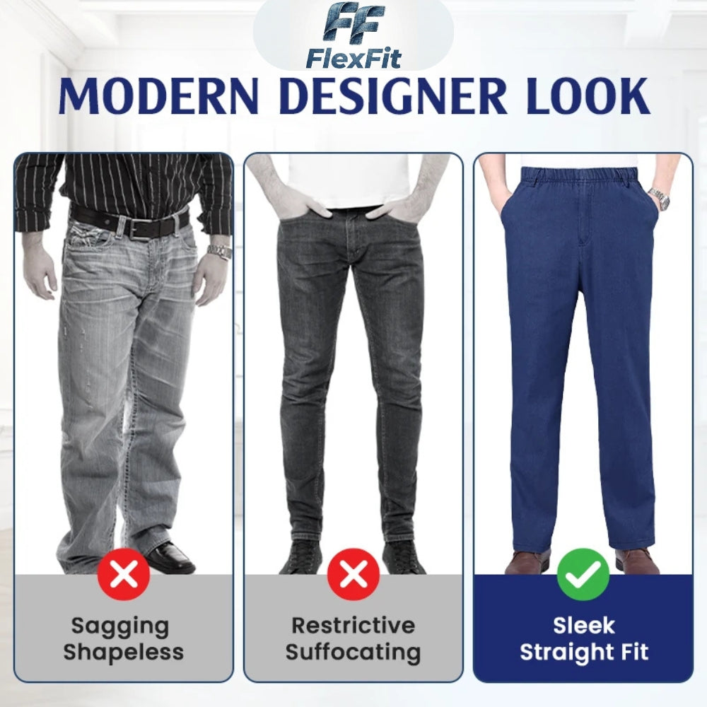 FlexFit - Flexible Waist Straight Fit Comfort Denim