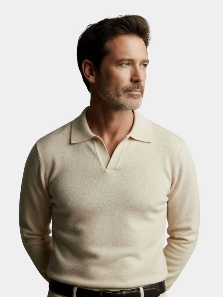 Essential V-Neck Polo Sweater - Vailor & Veil