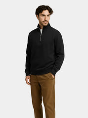 Zip Black Lapel Sports Hoodie Sweatshirt - Vailor & Veil