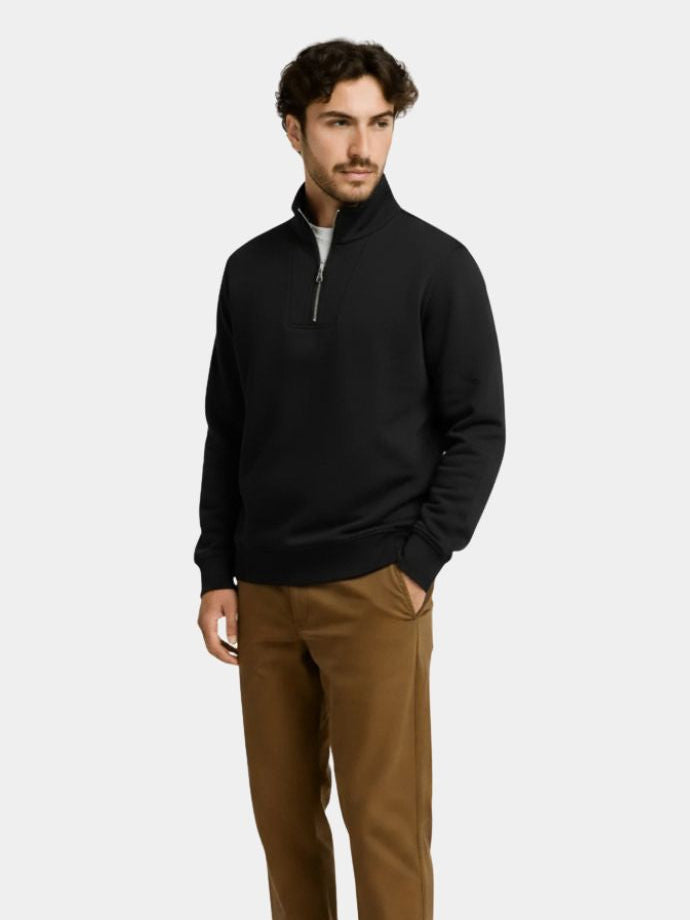Zip Black Lapel Sports Hoodie Sweatshirt - Vailor & Veil
