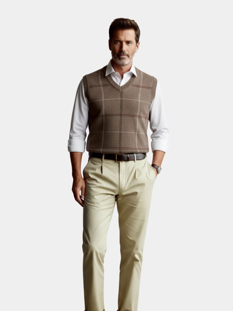 Academic Checkered Kinit Vest - Vailor & Veil