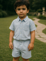 Petit Marquis Summer Check Set - Vailor & Veil Kids