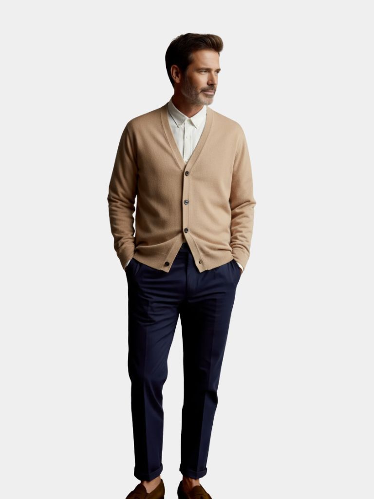 100% Merino Wool V Neck Knitwear Cardigan Sweater - Vailor & Veil