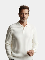 Elegant Open Collar Long Sleeve Polo - Vailor & Veil