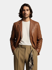 Bold Caramel Leather Jacket - Vailor & Veil