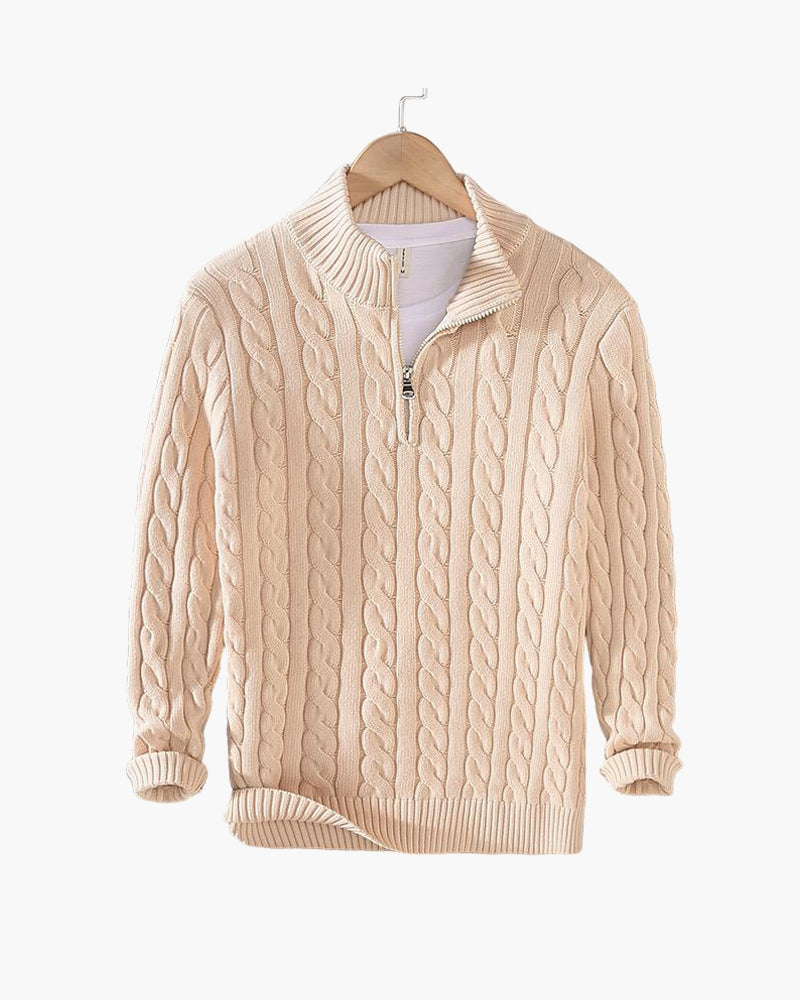 Maxim Premium Zipped Cable Sweater
