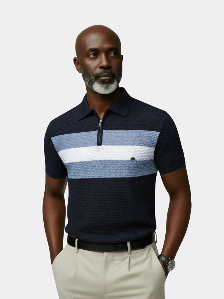 Classic Fit Quarter Zip Business Casual Short Sleeves Polo - Vailor & Veil