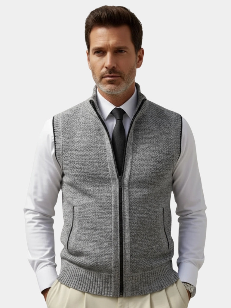 Elegant Full-Zip Sweater Vest - Vailor & Veil