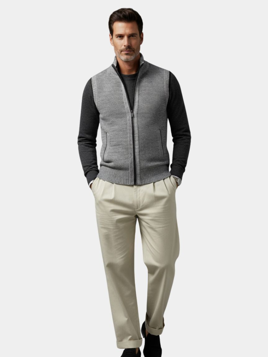 Elegant Full-Zip Sweater Vest - Vailor & Veil