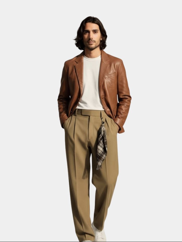 Bold Caramel Leather Jacket - Vailor & Veil