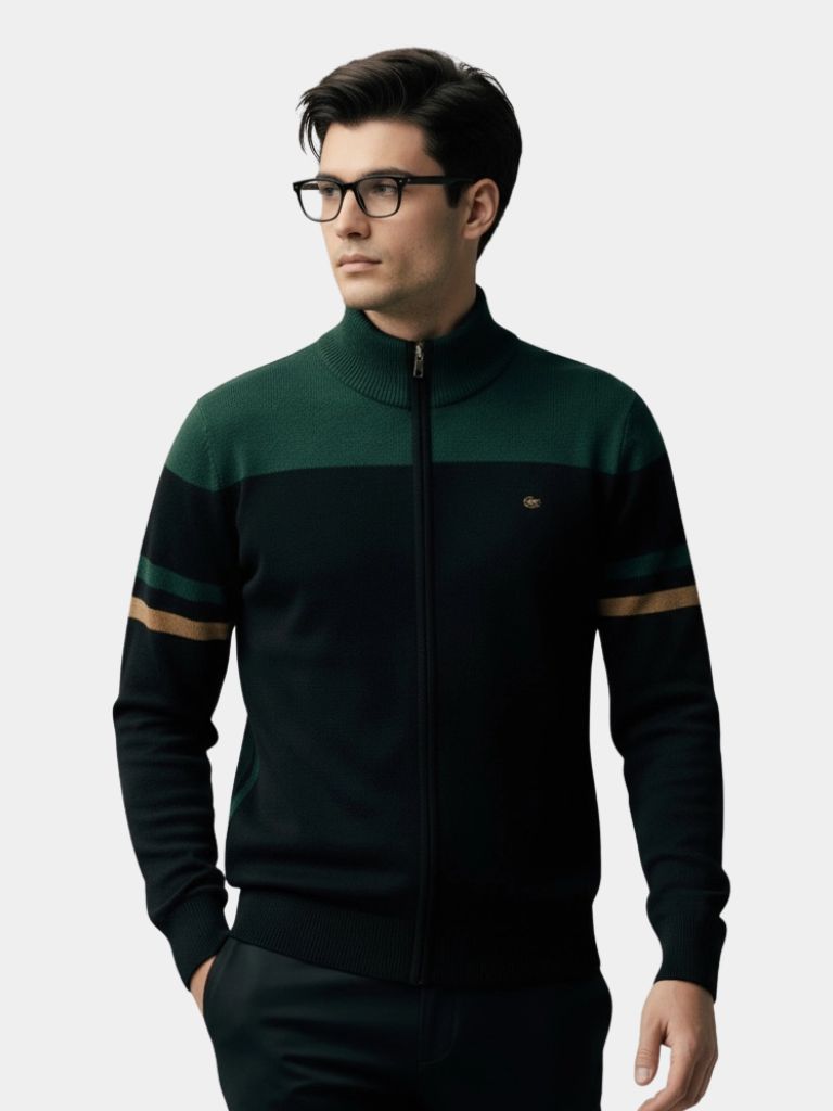 Cardigan Sweater Zipper Standing Collar Knitwear - Vailor & Veil