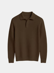 Elegant Open Collar Long Sleeve Polo - Vailor & Veil