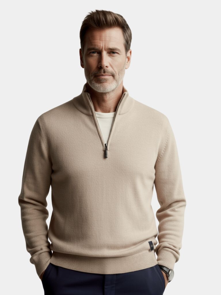 Half Zip Knitwear Solid Color Cardigan Sweater - Vailor & Veil