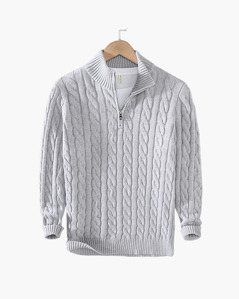 Maxim Premium Zipped Cable Sweater