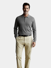 Wool Knit Button Up Polo Pullover - Vailor & Veil