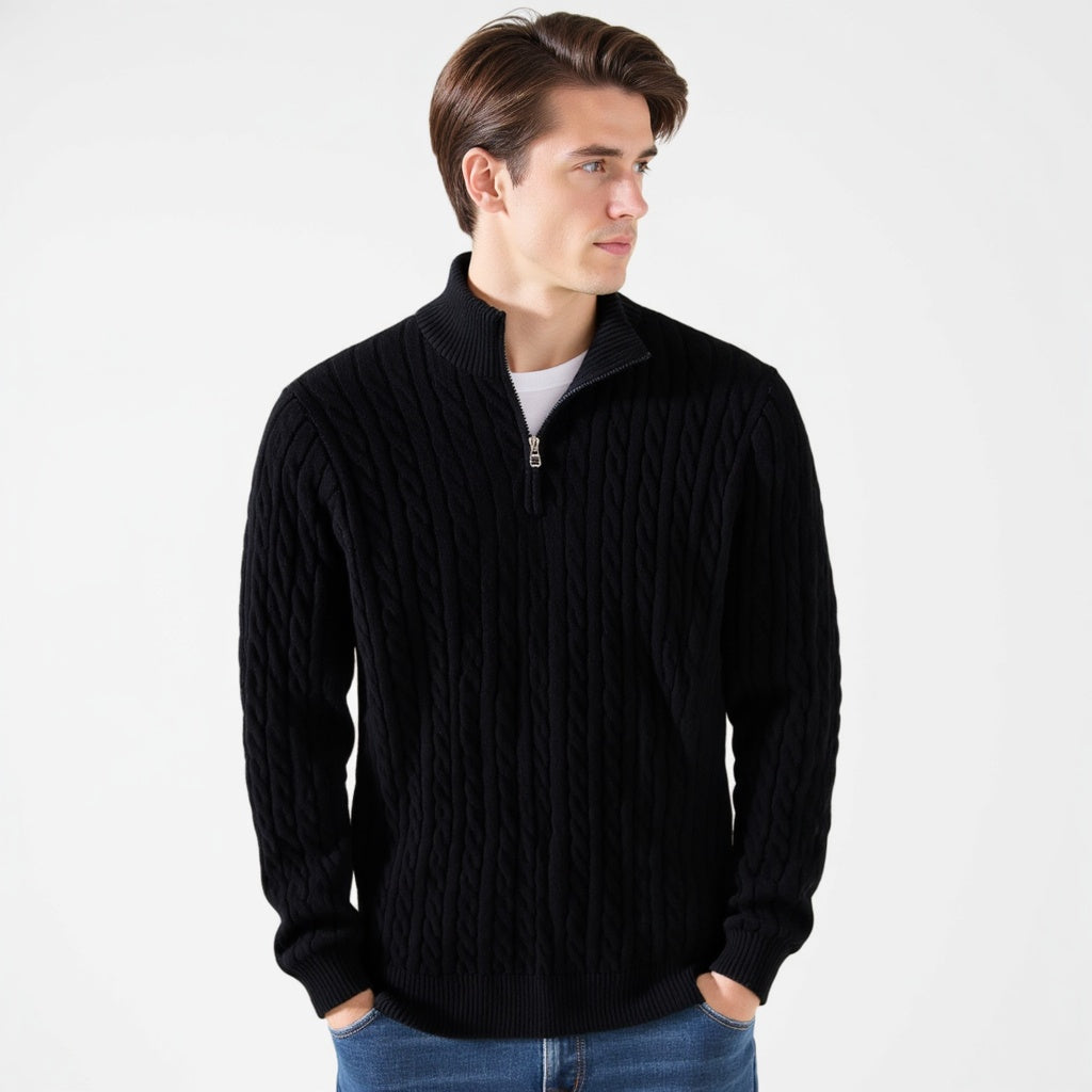 Maxim Premium Zipped Cable Sweater
