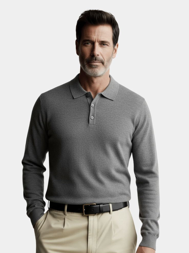 Wool Knit Button Up Polo Pullover - Vailor & Veil