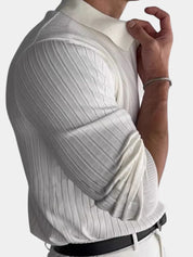 Elegant Open Collar Long Sleeve Polo - Vailor & Veil