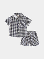 Petit Marquis Summer Check Set - Vailor & Veil Kids