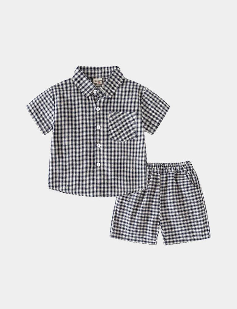 Petit Marquis Summer Check Set - Vailor & Veil Kids