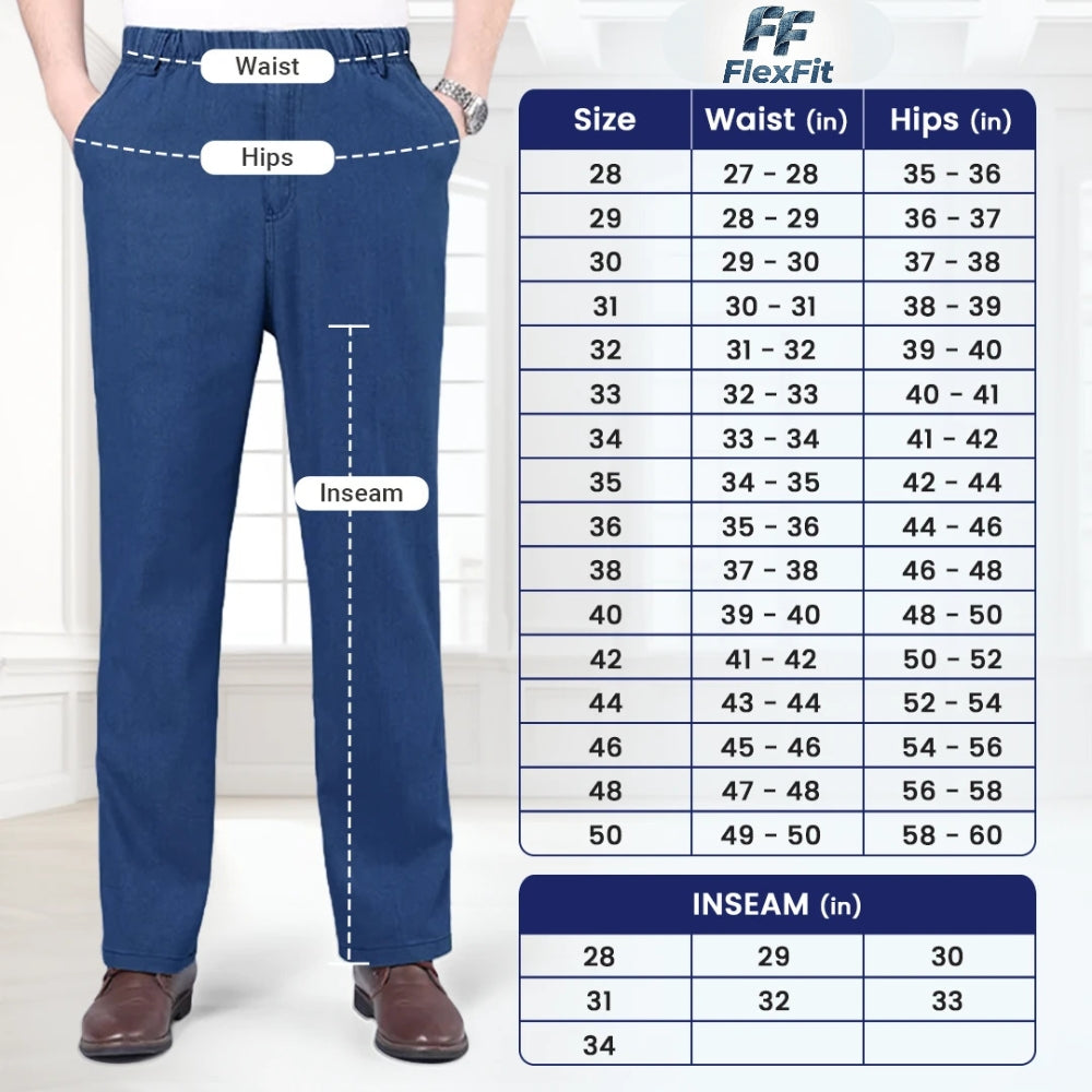 FlexFit - Flexible Waist Straight Fit Comfort Denim