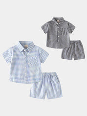Petit Marquis Summer Check Set - Vailor & Veil Kids