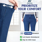 FlexFit - Flexible Waist Straight Fit Comfort Denim