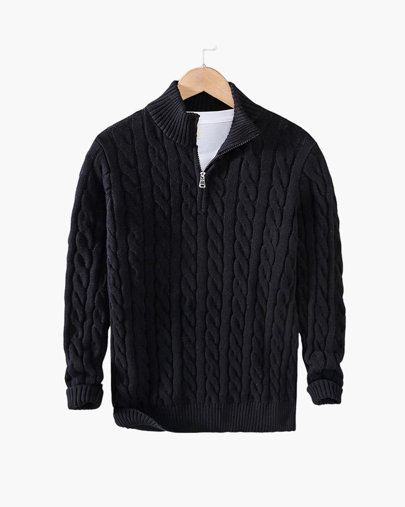 Maxim Premium Zipped Cable Sweater