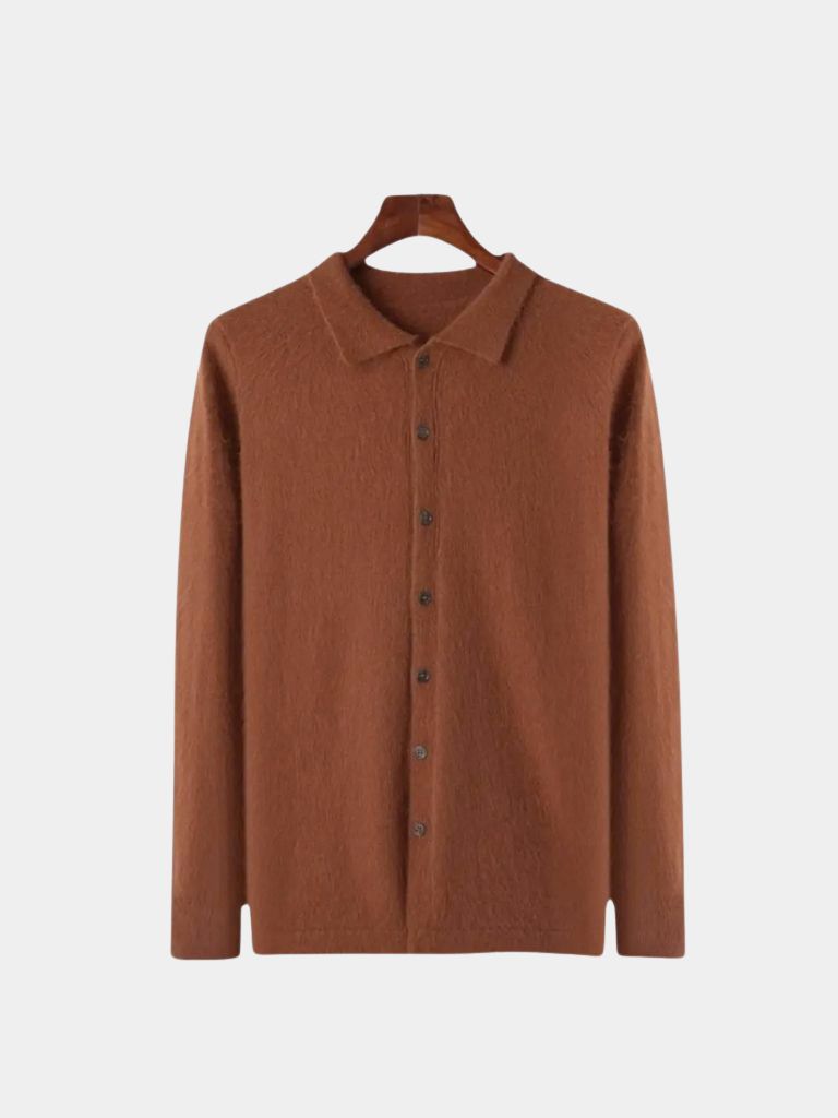 100% Cashmere Polo Cardigan - Vailor & Veil
