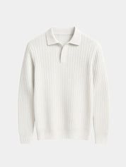 Elegant Open Collar Long Sleeve Polo - Vailor & Veil