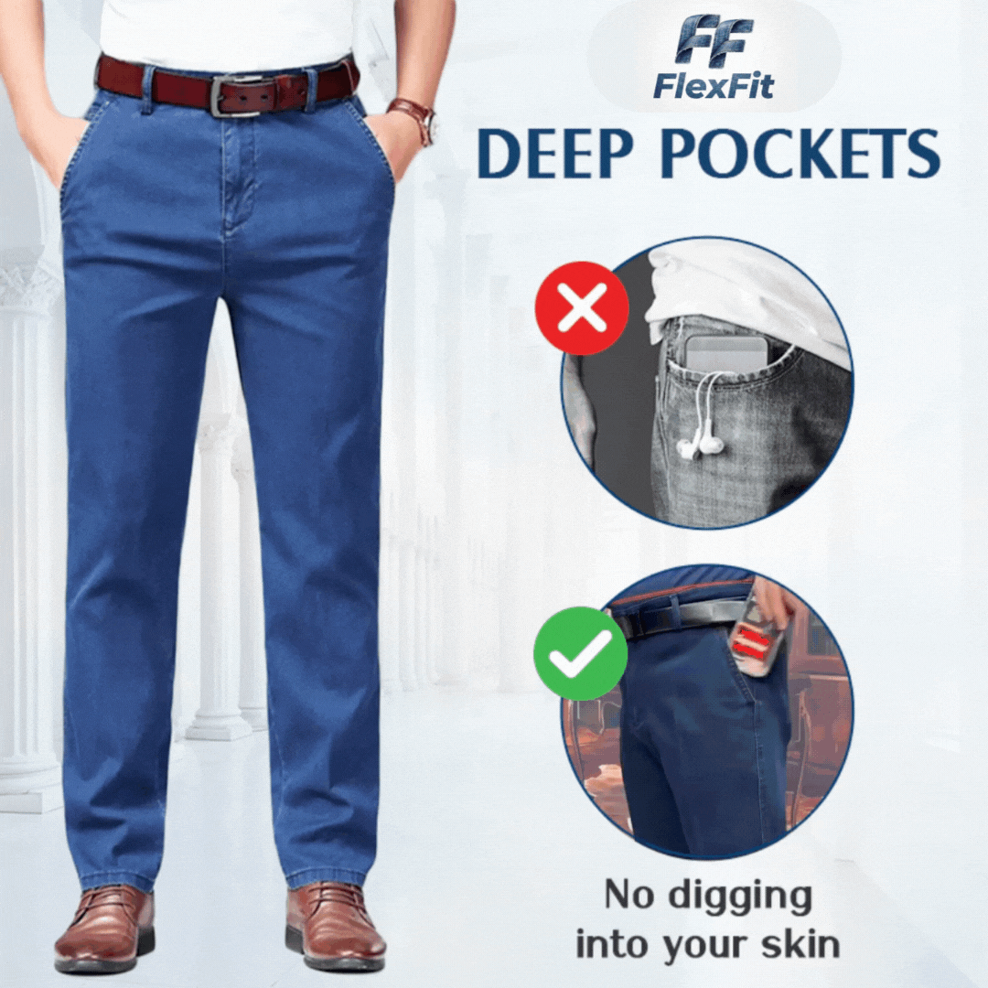 FlexFit - Flexible Waist Straight Fit Comfort Denim