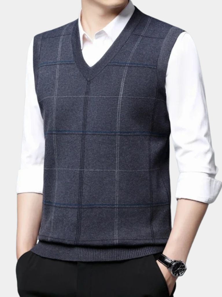 Academic Checkered Kinit Vest - Vailor & Veil