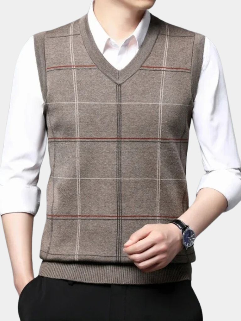 Academic Checkered Kinit Vest - Vailor & Veil