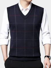 Academic Checkered Kinit Vest - Vailor & Veil