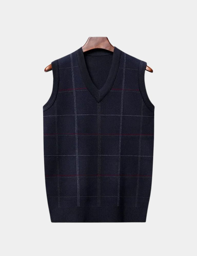Academic Checkered Kinit Vest - Vailor & Veil